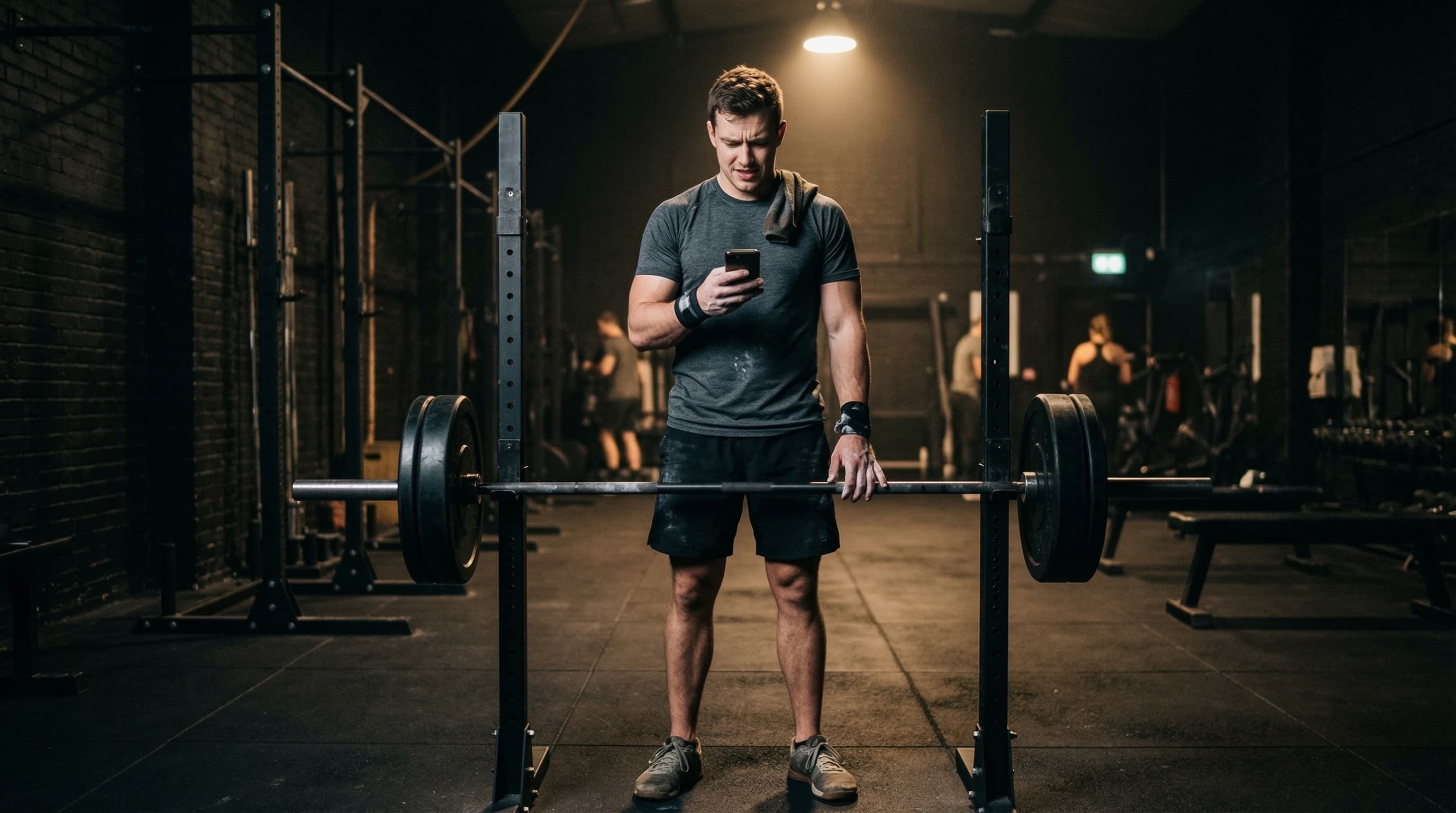Athlete frustrated at gym